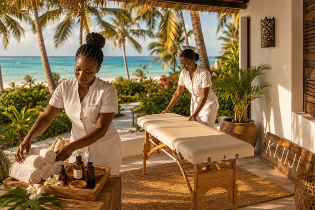 Kijiji Spa mobile massage team in Zanzibar