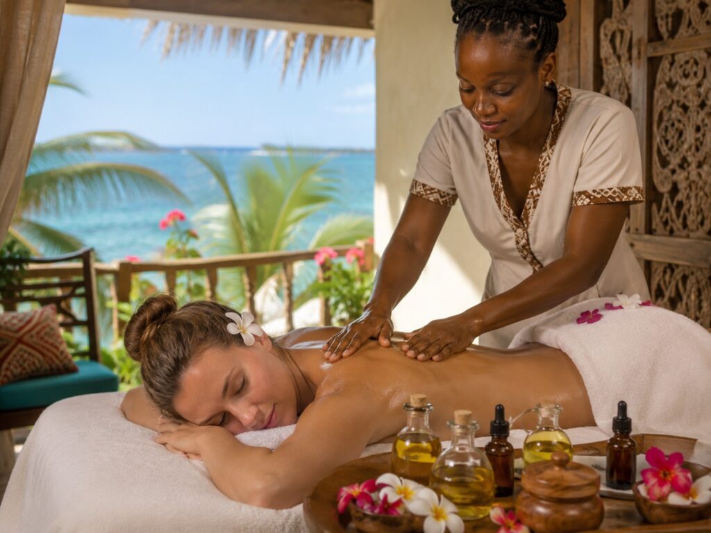 Aromatherapy massage with essential oils in Zanzibar