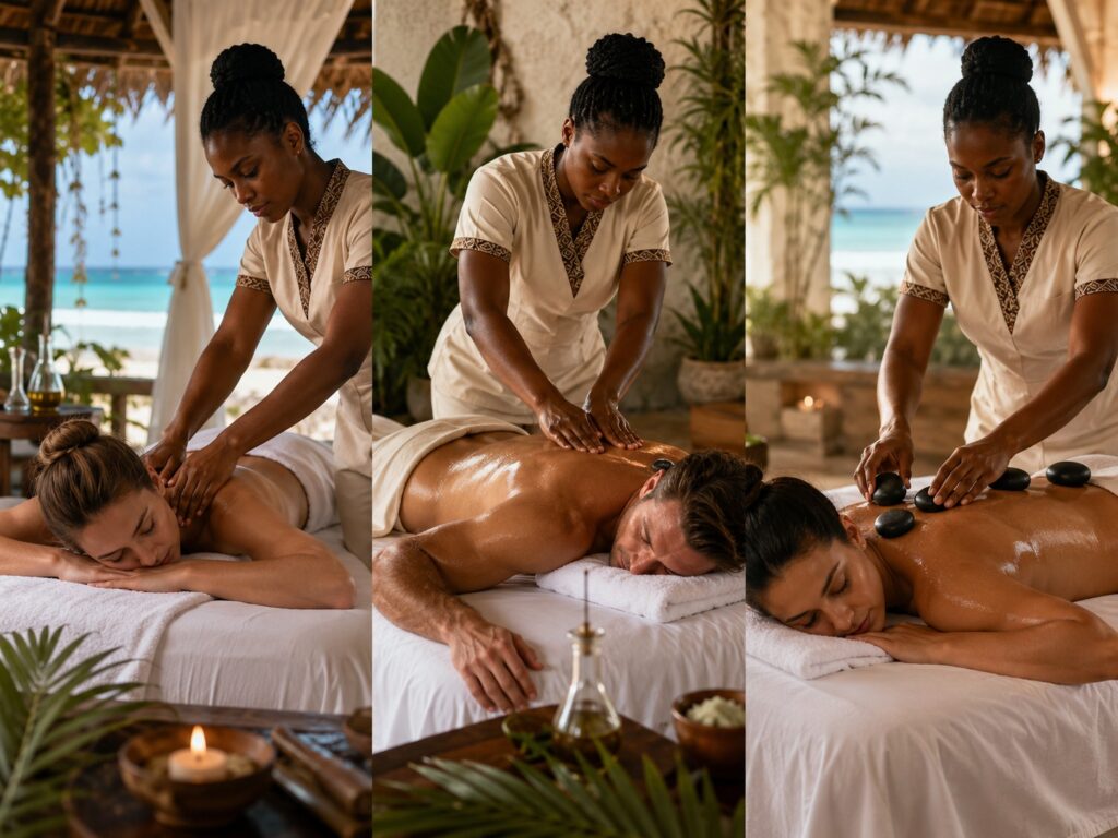 Comparing Swedish, deep tissue and hot stone massage in Zanzibar