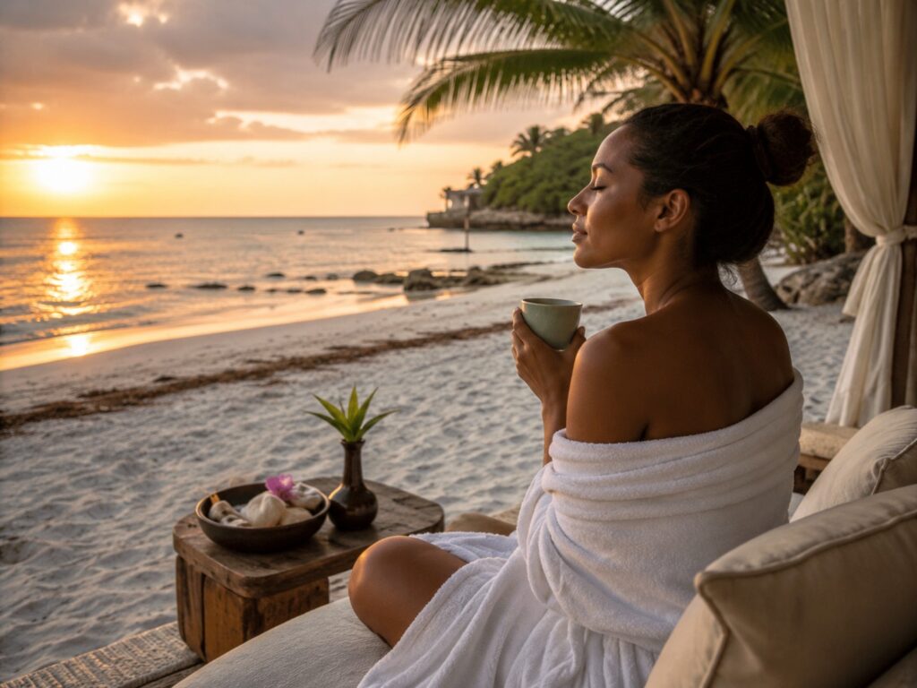 Wellness and self-care on a Zanzibar beach